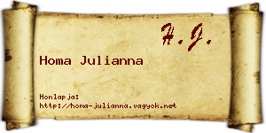 Homa Julianna névjegykártya